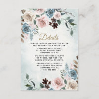 Dusty Blue en Blush Pink Mauve Floral Wedding