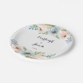 Dusty Blue en Blush Pink Wedding Papieren Bordje (Gekanteld)