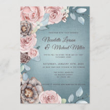 Dusty Blue en Blush Pink Woodland Wedding
