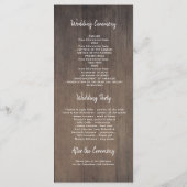 Dusty Blue en Blush Rustieke Houten Trouwprogramma Programma (Achterkant)