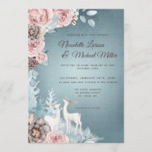 Dusty Blue en Blush Woodland Winter Wedding