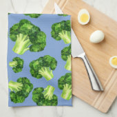 Dusty Blue en Broccoli Theedoek (Quarter Fold)