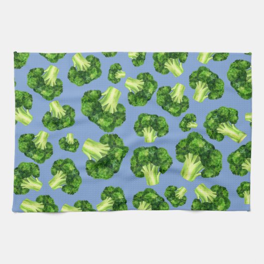 Dusty Blue en Broccoli Theedoek (Horizontaal)