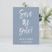 Dusty Blue en Cranberry Sla de datum op Save The Date (Staand voorkant)