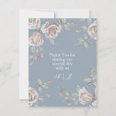 Dusty Blue en Dusty Roos Floral Wedding Bedankt (Voorkant)