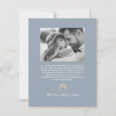 Dusty Blue en Dusty Roos Floral Wedding Bedankt (Achterkant)