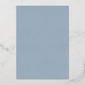 Dusty Blue en Gold bruiloft uitnodiging met foto (Achterkant)