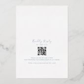 Dusty Blue en Gold Foil Wedding Uitnodigingen (Achterkant)