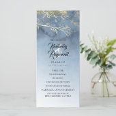 Dusty Blue en Gold huwelijksprogramma's Programma (Staand voorkant)