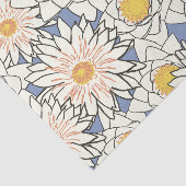 Dusty Blue en Gold Large Flowers Tissuepapier (Detail)