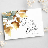Dusty Blue en Gold Save the Date Invitation Kaart