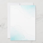 Dusty Blue en Gold Spring Waterverf Floral Kaart (Achterkant)