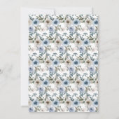 Dusty Blue en Gray Floral Botanical Wedding Save The Date (Achterkant)