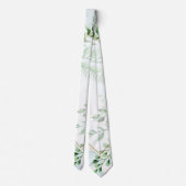 Dusty Blue en Greenery Gold Wedding Stropdas (Achterkant)