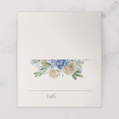 Dusty Blue en Ivory Flowers Waterverf (Buitenkant ongevouwen)