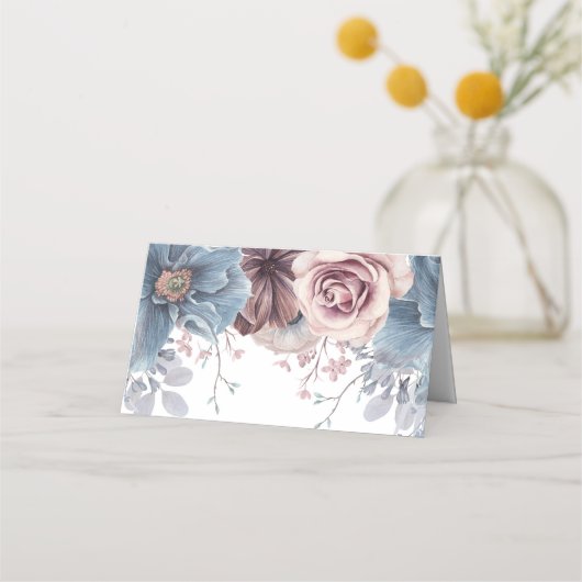 Dusty Blue en Mauve Bloemenbruiloft (Achterkant)