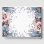 Dusty Blue en Mauve Bloemenbruiloft Gastenboek (Achterkant)