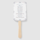 Dusty Blue en Mauve Floral bruiloft programma Handwaaier (Achterkant)