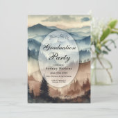 Dusty Blue en Mocha Brown Mountains Afstuderen Kaart (Staand voorkant)