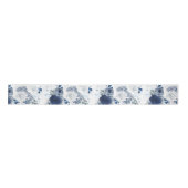 Dusty Blue en Navy Blue Floral Elegant Romantisch Lint (Voorkant)