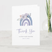 Dusty Blue en Paarse Boho | Regenboog Bedankkaart (Voorkant)