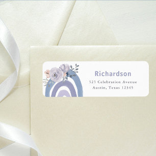 Dusty Blue en Paarse Boho   Regenboog Etiket