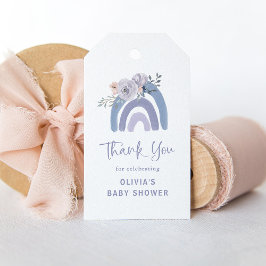Dusty Blue en Paarse Boho | RegenboogBaby shower Cadeaulabel