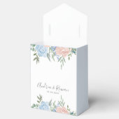 Dusty Blue en Pink Floral Wedding Bedankdoosjes (Geopend)