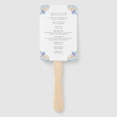 Dusty Blue en Pink Floral Wedding Programme Handje Handwaaier (Achterkant)