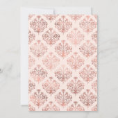 Dusty Blue en Roos Gold Floral Wedding Kaart (Achterkant)