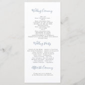 Dusty Blue en Silver Floral bruiloft programma's (Achterkant)