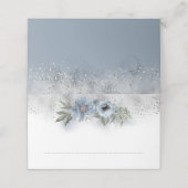Dusty Blue en Silver Glitter Floral Wedding (Buitenkant ongevouwen)