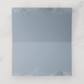 Dusty Blue en Silver Glitter Floral Wedding (Binnenkant ongevouwen)
