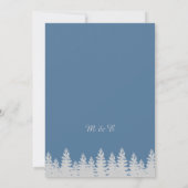 Dusty Blue en Silver Pine Trees Winter Wedding Kaart (Achterkant)