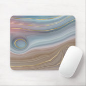 Dusty Blue en Taupe Agate Mousepad Muismat (Met muis)