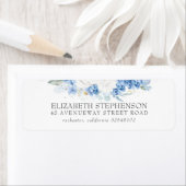 Dusty Blue en White Floral Elegant Etiket (Insitu)