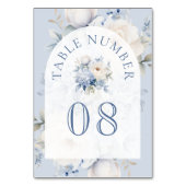 Dusty Blue en White Floral Wedding Kaart (Voorkant)