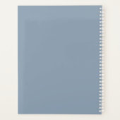 Dusty Blue en White | Modern monogram Planner (Achterkant)