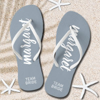Dusty Blue en White Personalized Team Bride