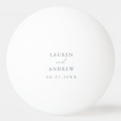 Dusty Blue en White Wedding Personalized Beer Pingpongballen (Voorkant)