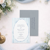 Dusty Blue Estate Wedding Invitation