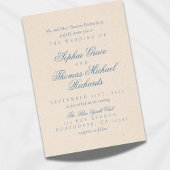 Dusty Blue et blanc Elégant Mariage Invitation