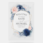 Dusty Blue et Blush Floral Mariage Bienvenue (Recto)