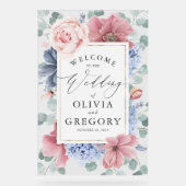 Dusty Blue et Blush Floral Mariage Bienvenue (Recto)