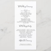 Dusty Blue et Bourgogne Floral Wedding Programmes (Dos)