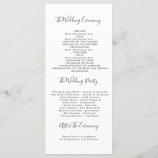 Dusty Blue et Bourgogne Floral Wedding Programmes (Dos)