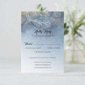 Dusty Blue et Gold Modern RSVP (Debout devant)