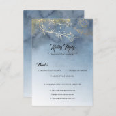 Dusty Blue et Gold Modern RSVP (Devant / Derrière)