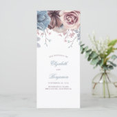 Dusty Blue et Mauve Floral Wedding Programmes (Debout devant)