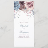 Dusty Blue et Mauve Floral Wedding Programmes (Devant)